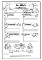 Vorschau - Arbeitsblätter - Packliste für die Klassenfahrt - Deckblatt