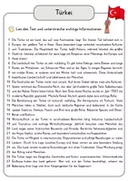 Vorschau - Arbeitsblätter - Türkei Lesetext mit Fragen + Lösungen Leseverstehen Wortspeicher didaktische Reserve Lesen Leseverständnis - Seite 3