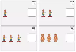 Vorschau - Fördermaterial/Inklusion - 12 Klettaufgaben Zählen ZR 3 Fasching - Seite 3