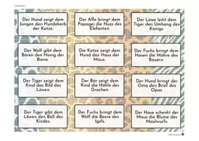 Vorschau - Aufgabenkarten - Satzglieder bestimmen – Die vier Fälle mit Quatschsätzen - Seite 3