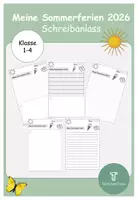 Vorschau - Arbeitsblätter - Meine Sommerferien 2026 Schreibanlass - Deckblatt