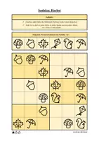 Vorschau - Arbeitsblätter - Sudoku 6x6: Herbst - Logisches Denken fördern! - Seite 1