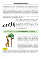 Vorschau - Arbeitsblätter - Lamarck Evolutionstheorie: Biologie, Anpassung & Vererbung - Seite 1