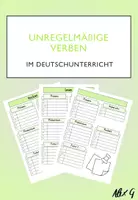 Vorschau - Arbeitsblätter - Unregelmäßige Verben konjugieren - Deckblatt
