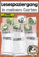 Vorschau - Arbeitsblätter - Lesespaziergang Frühling/ Sommer: Tiere in meinem Garten (dreifach differenziert - mit und ohne Silbenschrift) Kl. 1/2 - Deckblatt