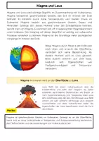 Vorschau - Arbeitsblätter - Magma und Lava: Vulkanismus, Vulkanausbruch, Magmakammer - Seite 1