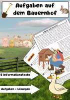 Vorschau - Arbeitsblätter - Aufgaben eines Bauernhofs: Landwirtschaft, Tierhaltung, Lebensmittelproduktion - Deckblatt