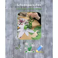 Vorschau - Stationenlernen - ✂️ Kunst Schneeglöckchen basteln Bastelvorlage Frühblüher schneiden & kleben Frühling - Deckblatt