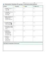 Vorschau - Arbeitsblätter - Quick-Feedback: English Presentation & Discussion (Group & Individual) 📢✨ - Schneller Bewertungsbogen: Ready To Use - Seite 1