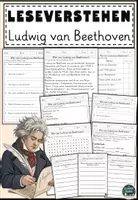 Vorschau - Arbeitsblätter - Ludwig van Beethoven Lesen und Verstehen Arbeitsblätter mit Lesetext, Fragen - Deckblatt