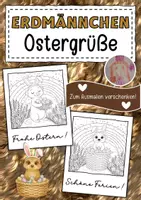 Vorschau - Mal- und Bastelvorlagen - Erdmännchenklasse Ostergrüße zum Ausmalen - Deckblatt