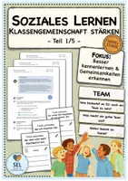 Vorschau - Stundenentwürfe - Soziales Lernen / Sozialtraining zur Stärkung der Klassengemeinschaft / Teambuilding: Teil 1 (Doppelstunde) / Klassen 3 & 4 - Deckblatt