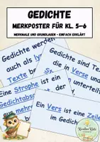 Vorschau - Poster - Merkposter Gedichte Kl. 5–8 - Was sind Gedichte? - Deckblatt