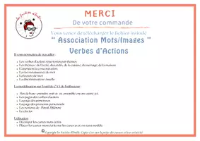Aperçu - Feuilles d'exercices - Association Mot / Image – Verbes d’Action - Page 1