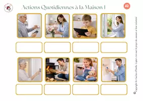 Aperçu - Feuilles d'exercices - Association Mot / Image – Verbes d’Action - Page 3