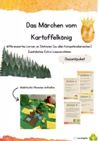 Vorschau - Stationenlernen - Märchen Kartoffelkönig Gesamtpaket - Deckblatt
