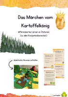 Vorschau - Arbeitsblätter - Märchen Kartoffelkönig: Differnzierte Stationenarbeit - Deckblatt