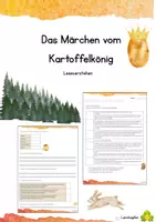 Vorschau - Arbeitsblätter - Märchen Kartoffelkönig - Leseverstehen/ Lesetandem - Deckblatt