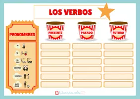 Vista previa - Refuerzo / NEE / Materiales de apoyo - LOS VERBOS PRONTOMBRES + PRESENTE PASADO Y FUTURO - página 1