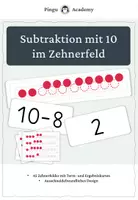 Vorschau - Stationenlernen - Anschauliche Subtraktion am Zehnerfeld (Zahlenraum 10) - Deckblatt