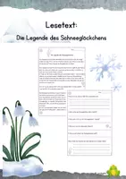 Vorschau - Arbeitsblätter - Frühling: Lesetext zum Schneeglöckchen mit Aufgaben - Deckblatt