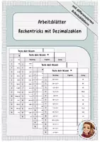 Vorschau - Arbeitsblätter - Rechentricks mit Dezimalzahlen - Arbeitsblätter - Deckblatt