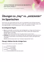 Vorschau - Arbeitsblätter - Spanish Übungen zu „hay“ vs esta/estan - Deckblatt