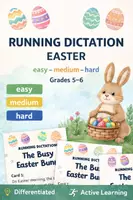 Vorschau - Arbeitsblätter - Laufdiktat Easter – Differenziert (Easy, Medium, Hard) – Grades 5–6 – Active Learning - Deckblatt