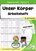 Vorschau - Arbeitsblätter - Unser Körper – Arbeitsheft Klasse 3–4 | Freiarbeit, Stationen & abwechslungsreiche Aufgaben - Deckblatt