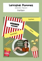 Vorschau - Arbeitsblätter - Lernspiel: Verben Pommes/Popcorn - Deckblatt
