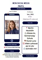 Vorschau - Arbeitsblätter - Social-Media Profile Gruppenarbeit - Deckblatt