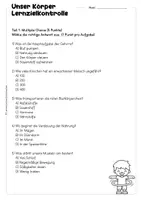 Vorschau - Test - Unser Körper – Lernzielkontrolle Klasse 4 mit Lösung | Leistungsüberprüfung Sachunterricht - Seite 2