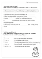 Vorschau - Test - Unser Körper – Lernzielkontrolle Klasse 4 mit Lösung | Leistungsüberprüfung Sachunterricht - Seite 3