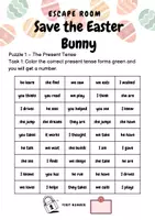 Vorschau - Arbeitsblätter - Easter Escape Room (A1–A2) – Grammatik zu Present Tense, Simple Past & Present Perfect | Save the Easter Bunny - Seite 2
