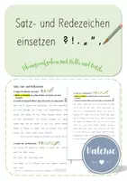 Vorschau - Arbeitsblätter - Wörtliche Rede: Satz- und Redezeichen einsetzen - Deckblatt