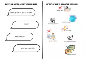 Vorschau - Aufgabenkarten - Qu´est-ce que tu as fait le week-end? - Deckblatt