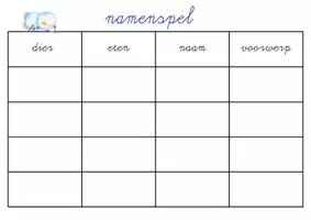 Voorbeeld - Namenspel - Voorblad