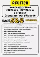 Vorschau - Arbeitsblätter - Nominalisierung erkennen, sortieren & umformen - Übungsheft mit Lösungen - Klasse 3 & Klasse 4 - Deckblatt