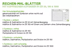 Vorschau - Arbeitsblätter - Rechnen und Malen Frühling 9 ABs Rechenmalblätter ZR 20/100/1000 Kopfrechnen Pixelbilder - Seite 2