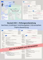 Vorschau - Arbeitsblätter - Deutsch HS9 Prüfungsvorbereitung – Bewerbung - Deckblatt