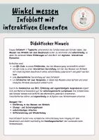 Vorschau - Arbeitsblätter - Infoblatt / Tippkarte zum Thema Winkel messen – anschaulich, interaktiv und schrittweise erklärt - Seite 1