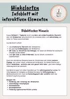 Vorschau - Arbeitsblätter - Infoblatt / Tippkarte zu Winkelarten – interaktiv, übersichtlich und selbstständig nutzbar - Seite 1