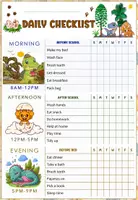 Aperçu - Apprentissages en autonomie - Kid’s Daily School Routine Checklist Chart – Dinosaur Theme - Page 3