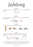 Vorschau - Mal- und Bastelvorlagen - Rotkehlchen - 3D Bastelbogen Heimische Vögel - Seite 3