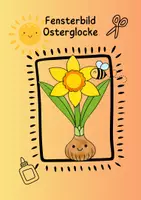 Vorschau - Mal- und Bastelvorlagen - Bastelvorlage Fensterbild Osterglocke Frühling - Deckblatt