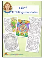 Vorschau - Mal- und Bastelvorlagen - Fünf Frühlingsmandals - Malvorlage - Deckblatt