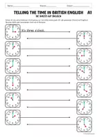 Vorschau - Arbeitsblätter - Telling the time - Die Uhrzeit auf Englisch - Seite 1