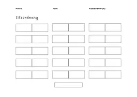 Vorschau - Arbeitsblätter - FREEBIE: Sitzordnung Vorlage (3 Reihen, je 5 Bänke) - Seite 1