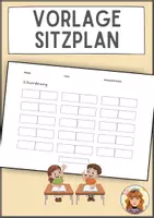 Vorschau - Arbeitsblätter - FREEBIE: Sitzordnung Vorlage (3 Reihen, je 5 Bänke) - Deckblatt