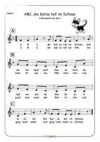 Vorschau - Merkblätter - Musik ABC die Katze lief im Schnee für Blockflöten • Audios und playalong Videos - Seite 3